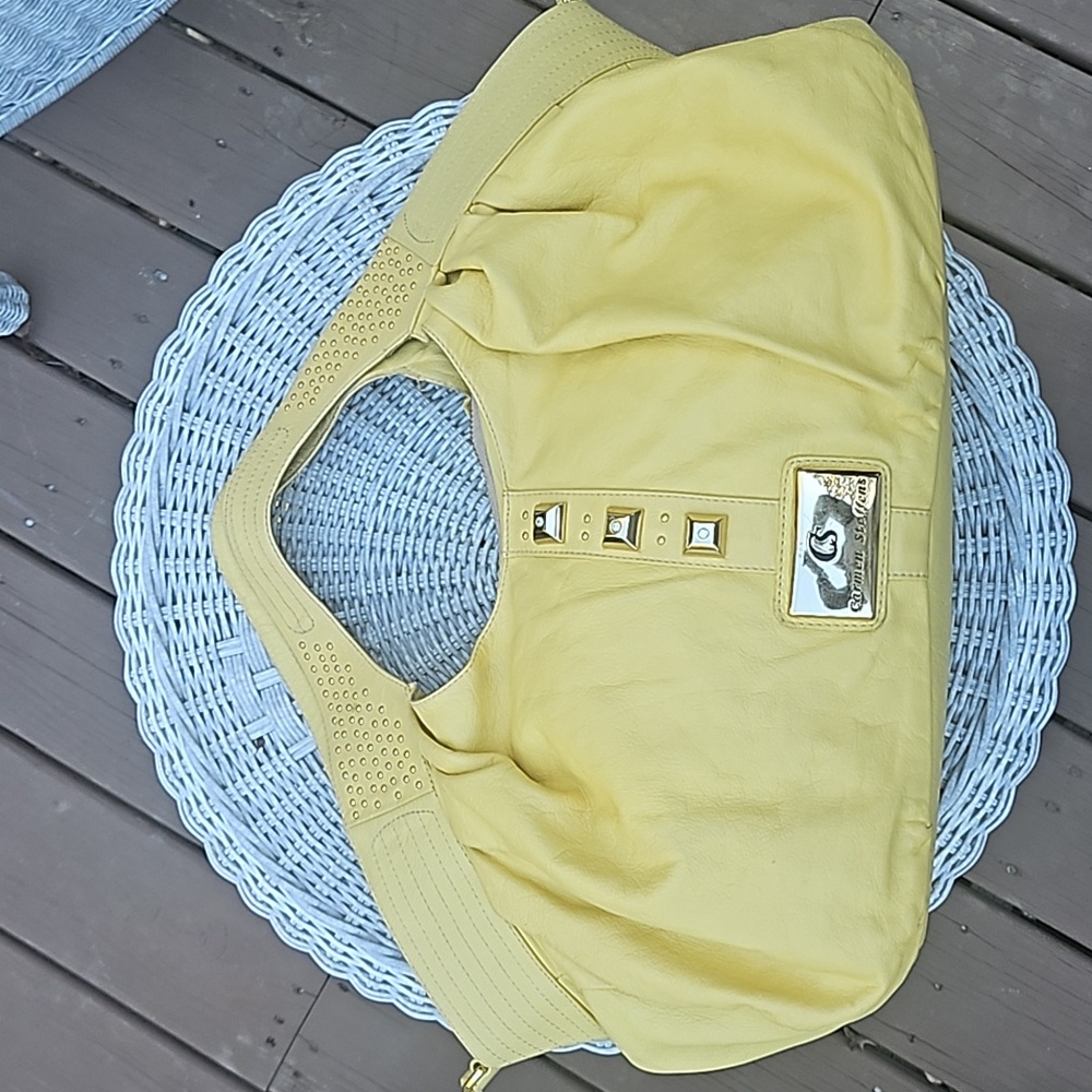 Carmen Steffens Maxi Purse Bag 100% Leather litght Yellow